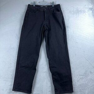 Old Navy Straight Cropped Jeans Wow Loose High Rise Womens Black Size 12